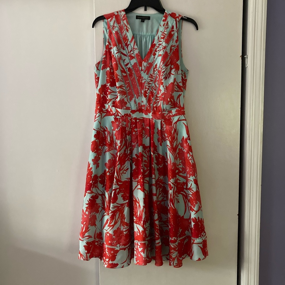 Banana republic light blue and red floral dress